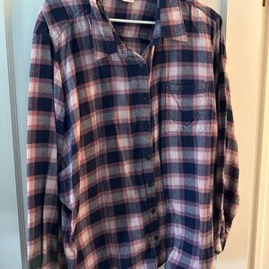 Dickies Blue and Pink Plaid Button Down Shirt